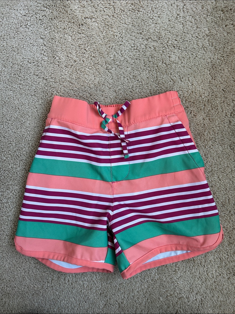Columbia Girls Coral Stripe Shorts, 4T